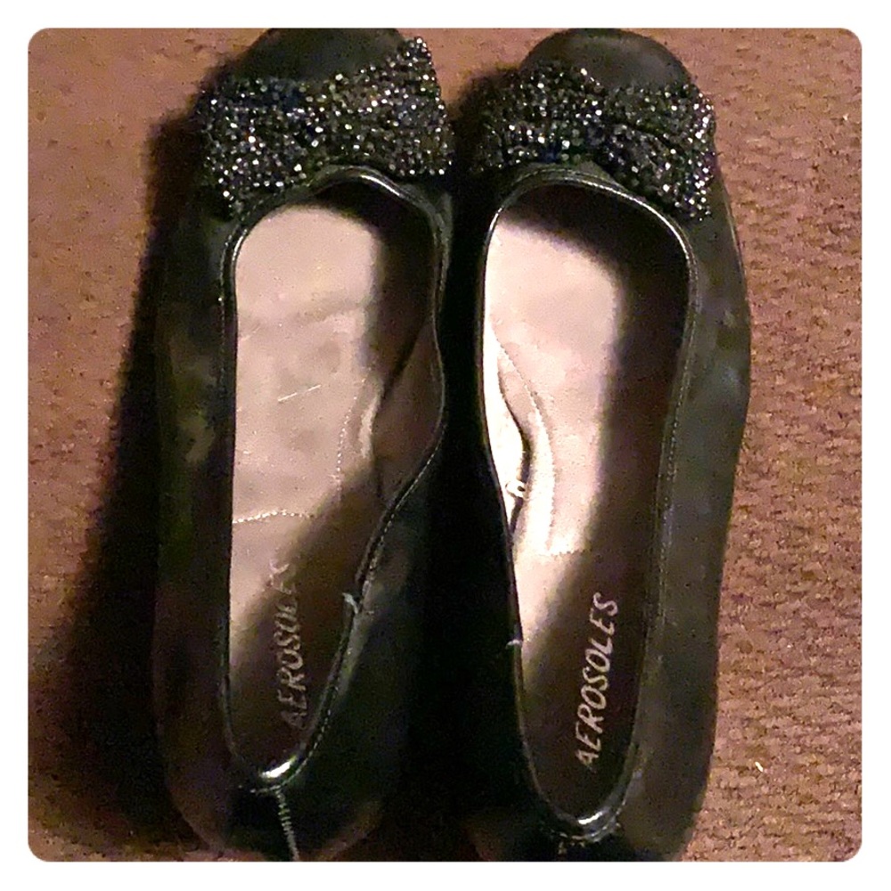 Black small wedge Aerosoles